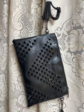 Younique Black Studded  Wristlet Crossbody